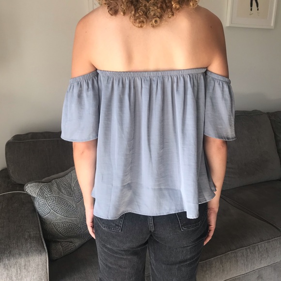 American Eagle Icy Blue Off the Shoulder Top - Picture 5 of 5